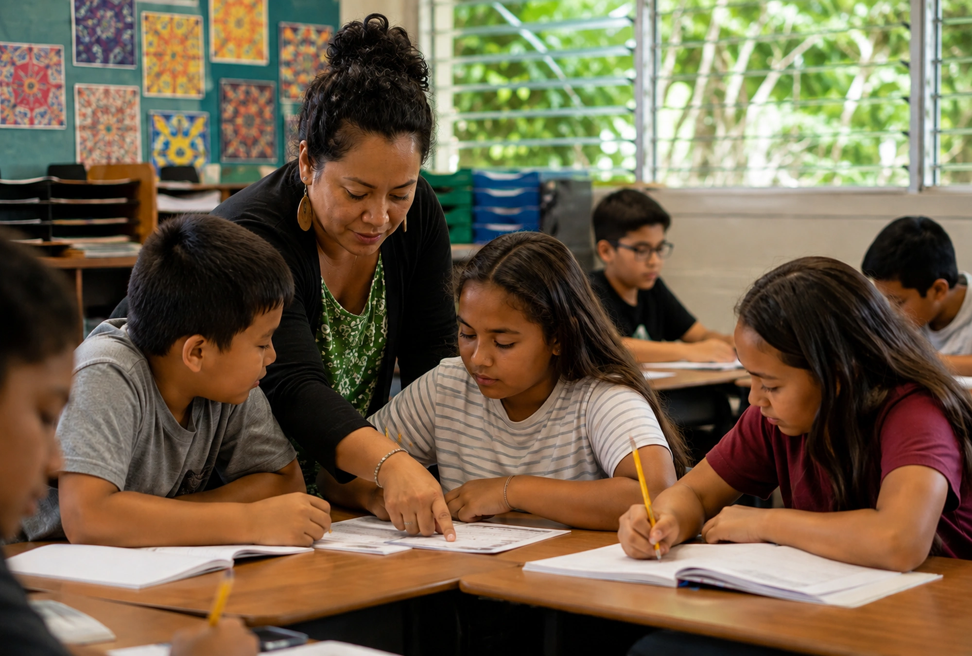 hawaii_public_school_teacher_2000x1350 Public school teacher instructs students at desk