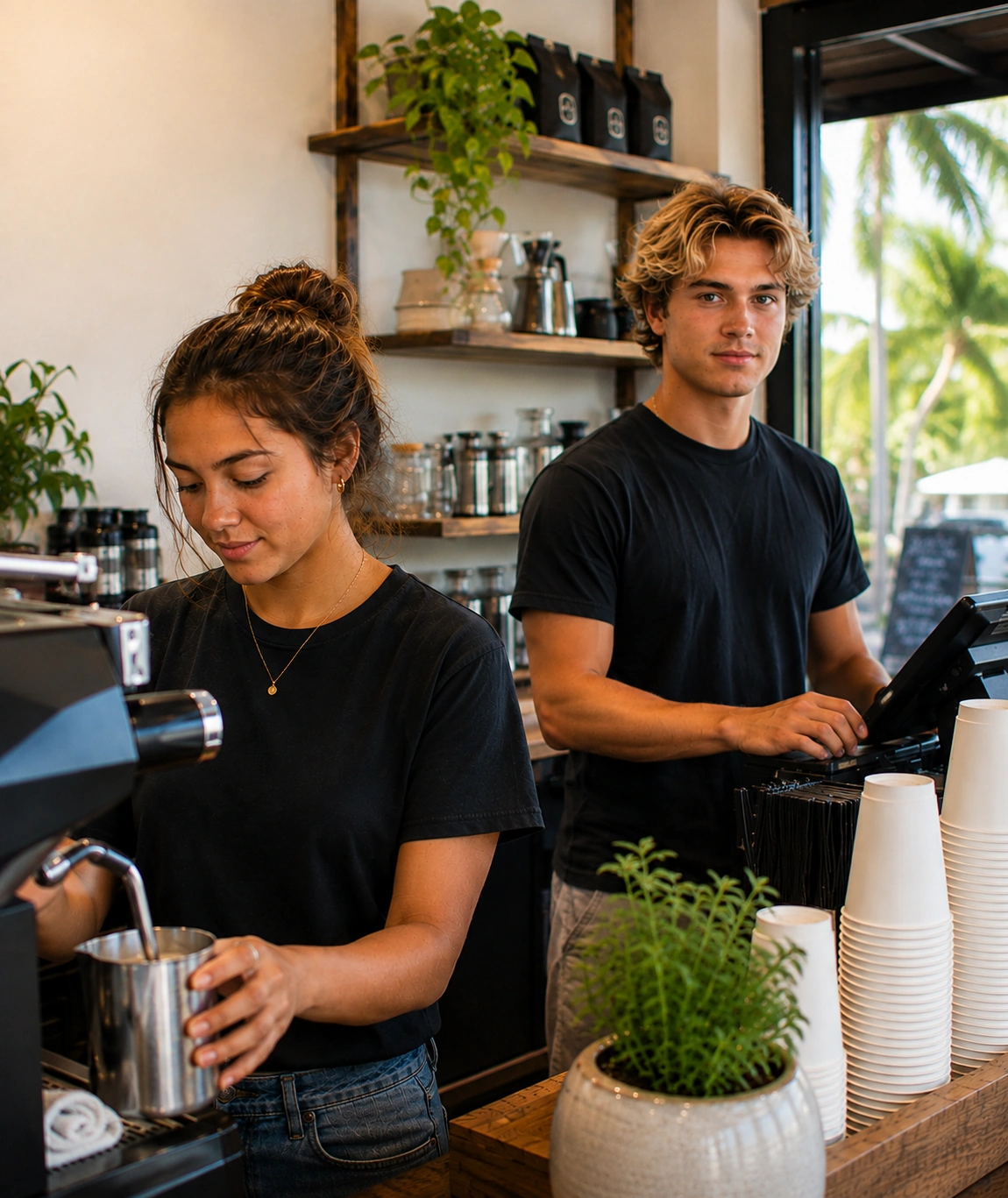 baristas making coffee